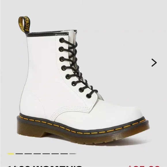 Dr Martens Lace Up Boots White and Black - Picture 1 of 6